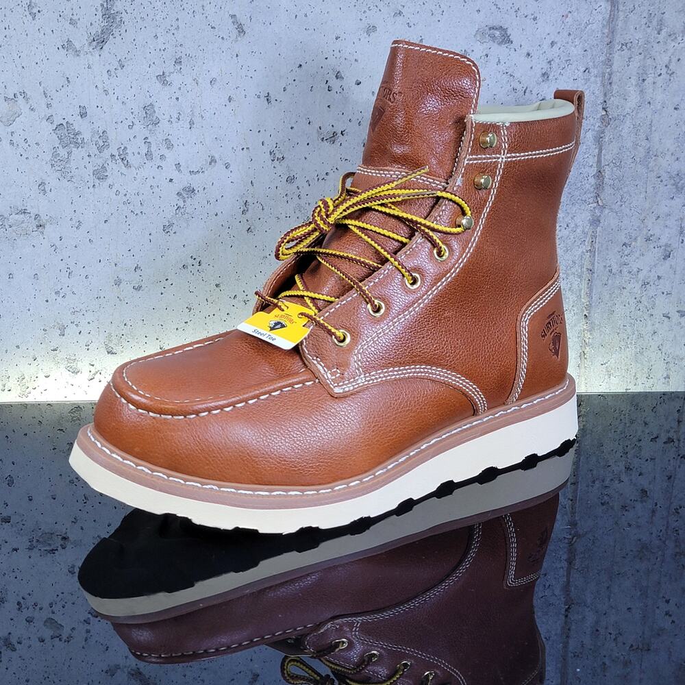 MSRP $115 H.S. Oakridge Leather 6" Steel Toe Work Boots - Size 13